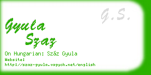 gyula szaz business card