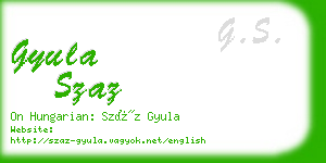 gyula szaz business card